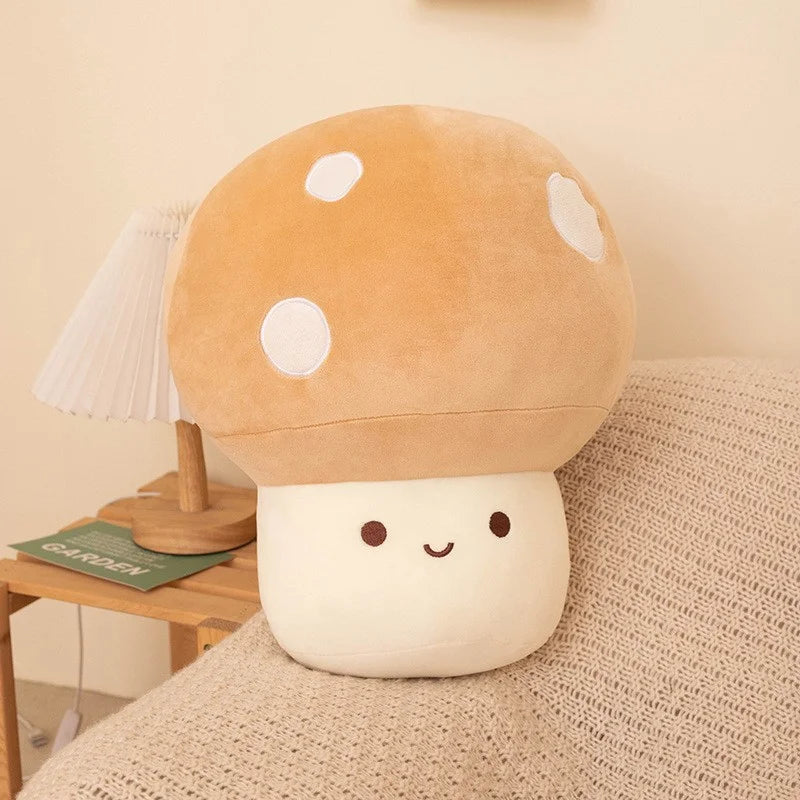 Cute Mushroom Plush Pillow – Soft Stuffed Animal Room Decor Gift