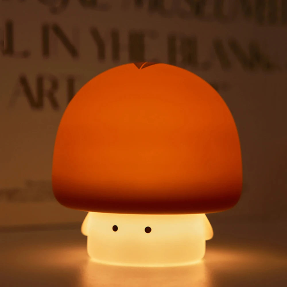 Hug Mushroom Night Light – Soft Silicone LED Lamp for Cozy Rooms