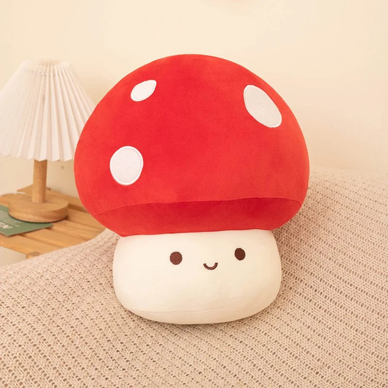 Cute Mushroom Plush Pillow – Soft Stuffed Animal Room Decor Gift
