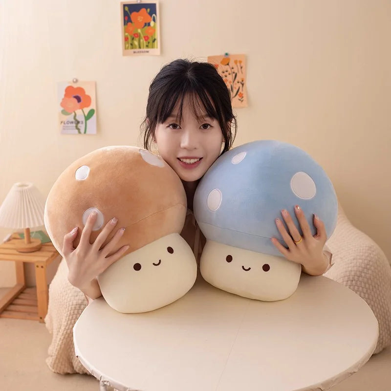 Cute Mushroom Plush Pillow – Soft Stuffed Animal Room Decor Gift