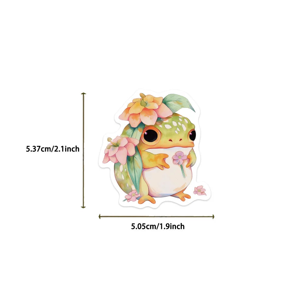 50pcs Kawaii Fat Frog Stickers | Waterproof Cute Vinyl Decals for Water Bottles, Laptops, Skateboards, and More