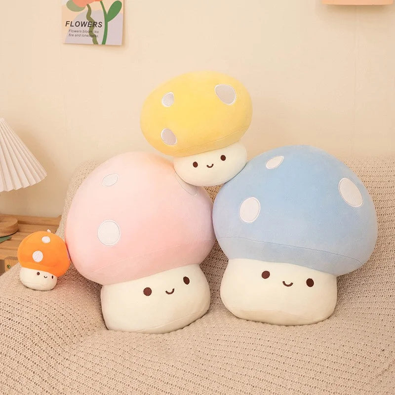 Cute Mushroom Plush Pillow – Soft Stuffed Animal Room Decor Gift