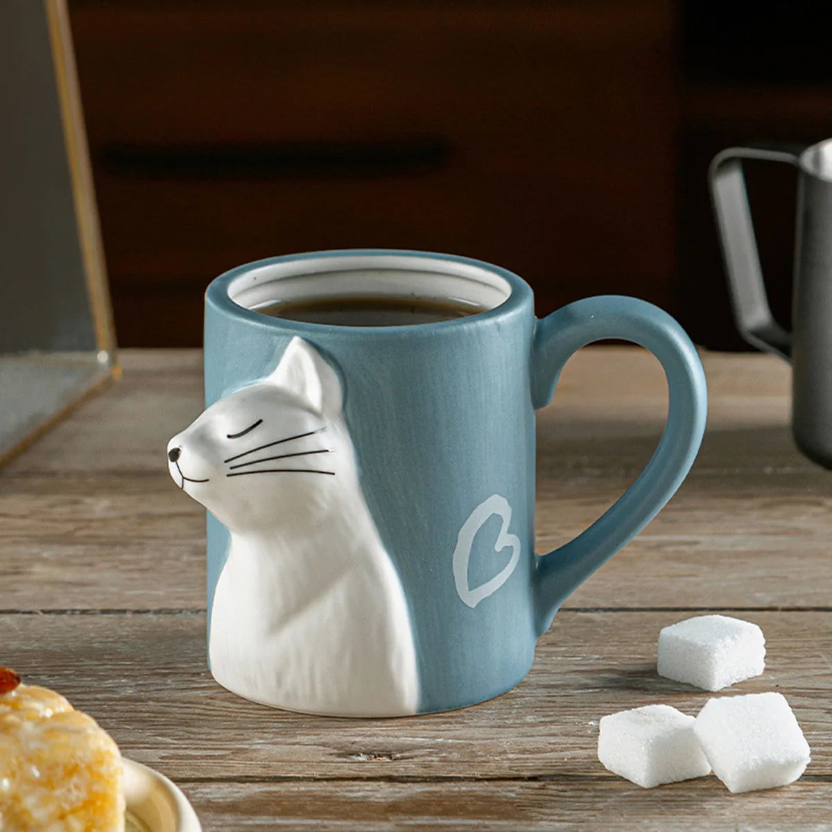 Kissing Cat Couple Mug Set | Ceramic Matching Mugs for Couples, Anniversaries, or Wedding Gifts