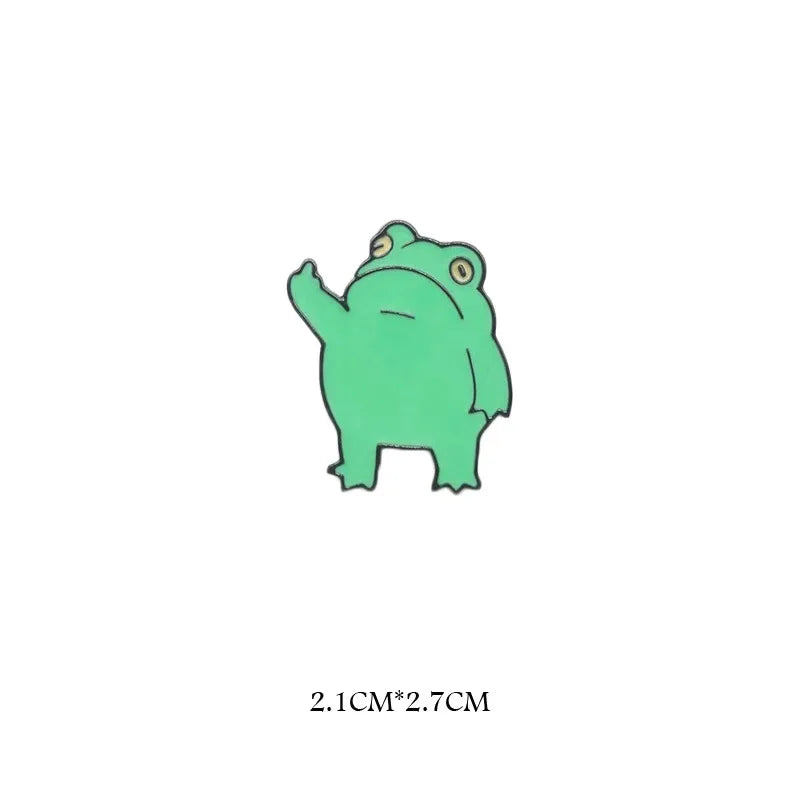 Cute Frog Metal Enamel Brooch - Funny Cartoon Frog Pin for Jackets, Bags, and Clothes