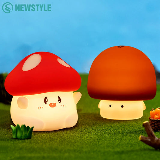 Hug Mushroom Night Light – Soft Silicone LED Lamp for Cozy Rooms