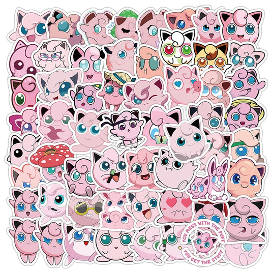 Jigglypuff Sticker Pack – 10/30/60pcs Waterproof Kawaii Pokemon Decals