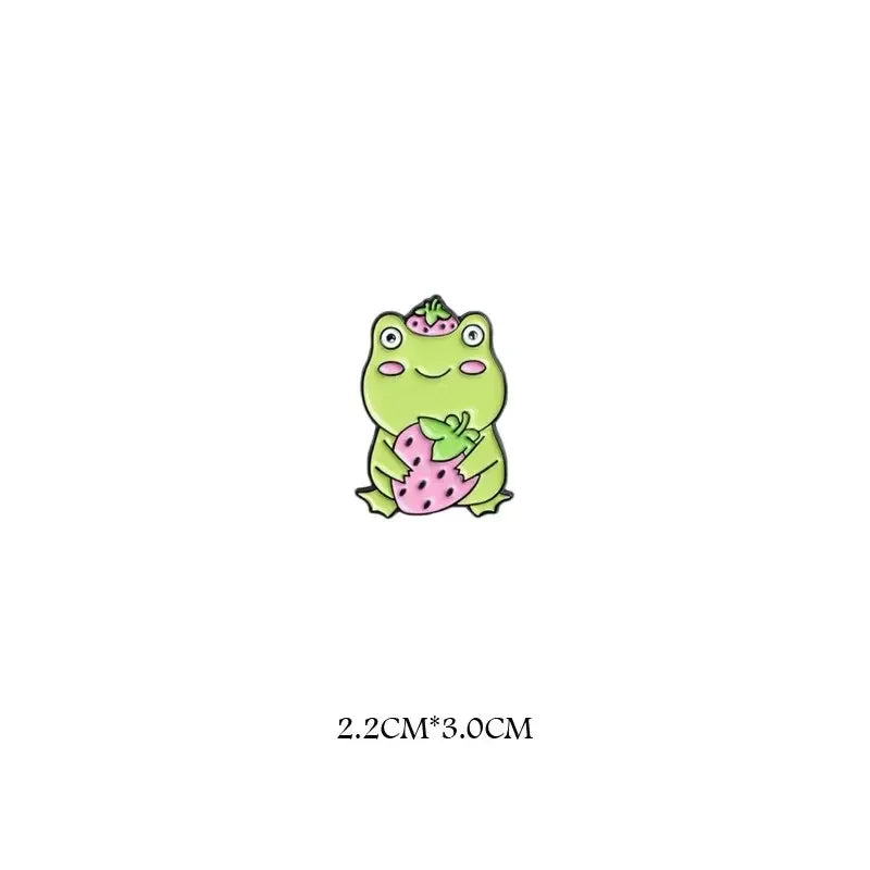 Cute Frog Metal Enamel Brooch - Funny Cartoon Frog Pin for Jackets, Bags, and Clothes