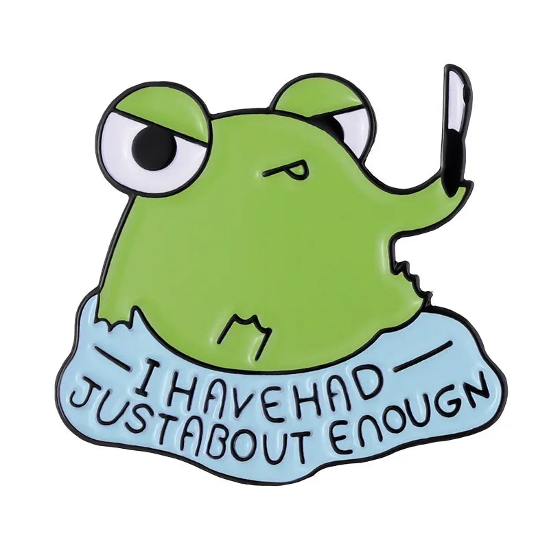Kawaii Frog Enamel Pins | Cute Funny Frog Brooches for Backpacks, Jackets, and Accessories | Man I Love Frogs Gift