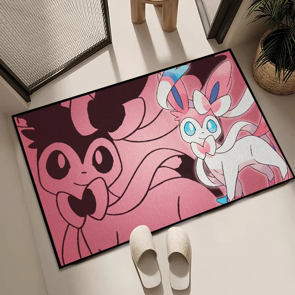 Cute Sylveon Door Mat – Cozy Bedroom, Bath, or Kitchen Rug | Non-Slip & Super Absorbent