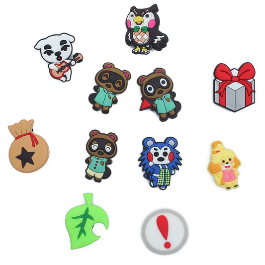 Animal Crossing Shoe Charms Set – 12-Piece Kawaii PVC Accessories for Clogs