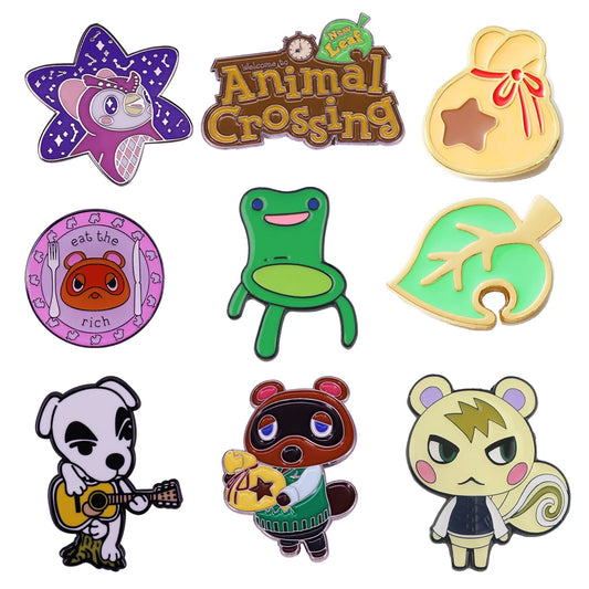Animal Crossing Enamel Pins – Cute Backpack & Jacket Accessories for Gamers