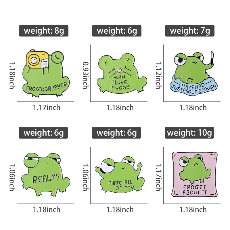 Kawaii Frog Enamel Pins | Cute Funny Frog Brooches for Backpacks, Jackets, and Accessories | Man I Love Frogs Gift