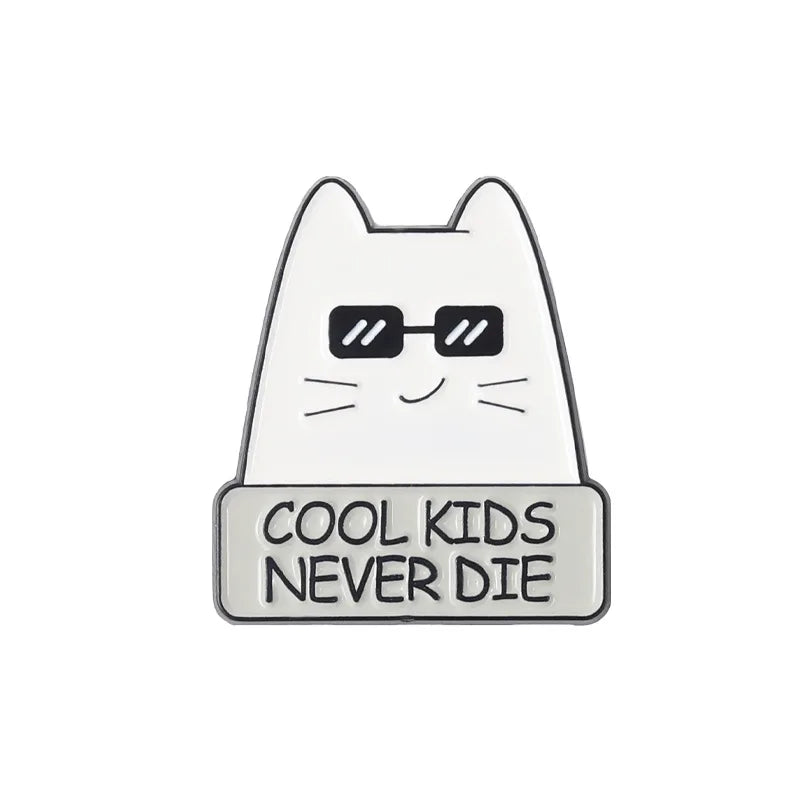 Funny Cartoon Cat Enamel Pins | “I’m Fine” Quote Lapel Badge for Jackets, Backpacks & Gifts