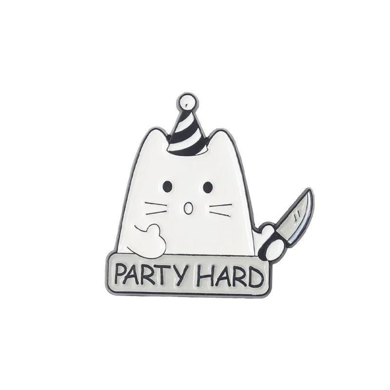 Funny Cartoon Cat Enamel Pins | “I’m Fine” Quote Lapel Badge for Jackets, Backpacks & Gifts