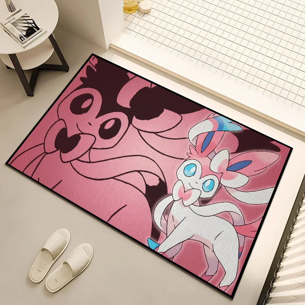 Cute Sylveon Door Mat – Cozy Bedroom, Bath, or Kitchen Rug | Non-Slip & Super Absorbent