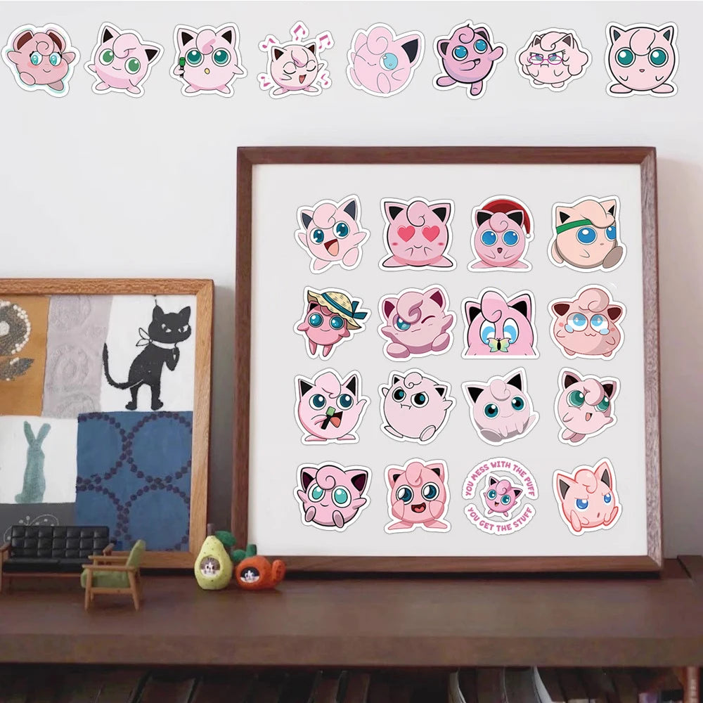 Jigglypuff Sticker Pack – 10/30/60pcs Waterproof Kawaii Pokemon Decals