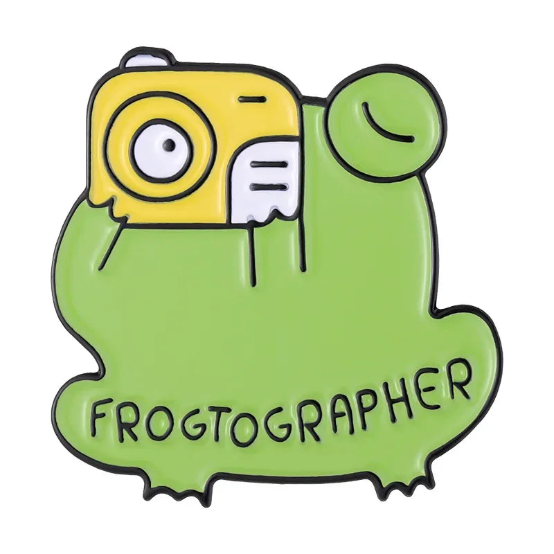 Kawaii Frog Enamel Pins | Cute Funny Frog Brooches for Backpacks, Jackets, and Accessories | Man I Love Frogs Gift