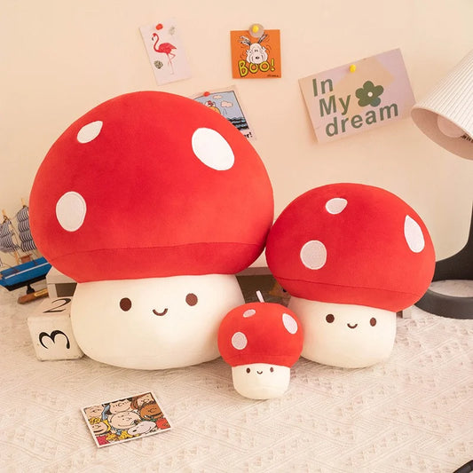 Cute Mushroom Plush Pillow – Soft Stuffed Animal Room Decor Gift