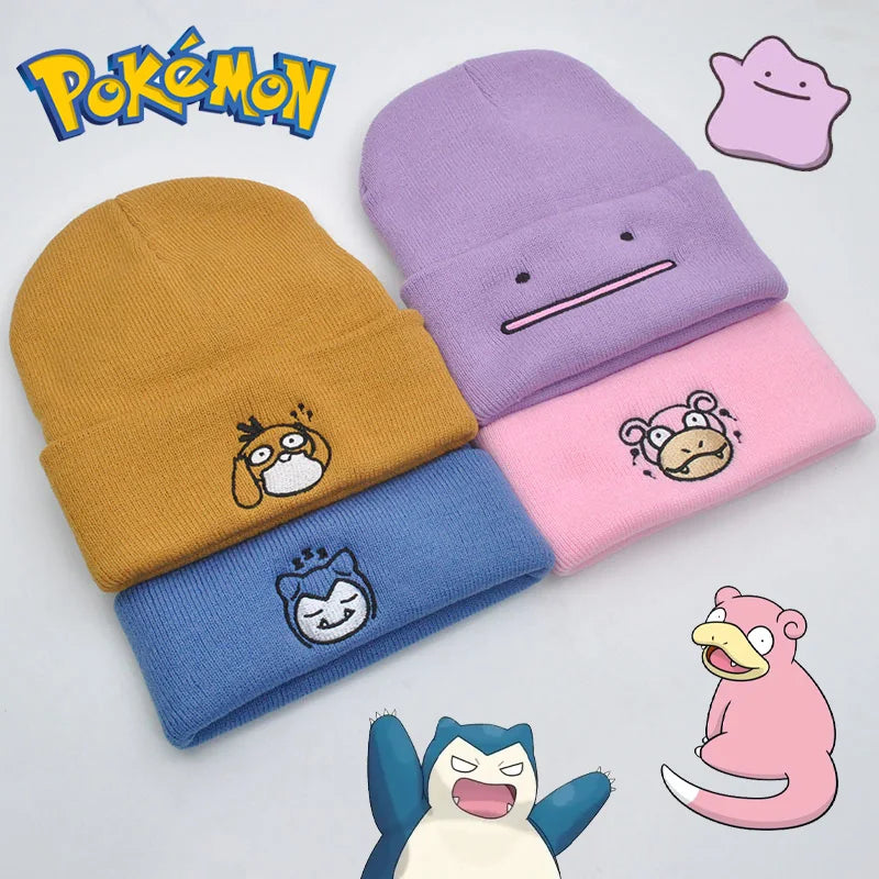 Kawaii Pokémon Beanies | Snorlax, Psyduck, Ditto & More – Cozy Winter Hat for Women, Teens & Anime Fans