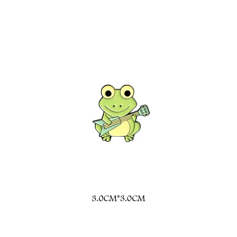 Cute Frog Metal Enamel Brooch - Funny Cartoon Frog Pin for Jackets, Bags, and Clothes