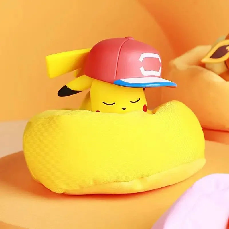 Pokemon Pikachu Cosplay Mini Figures | Cute Anime Sofa Doll Set with Sleeping Bag & Costumes – Fun Collectible Model Toy