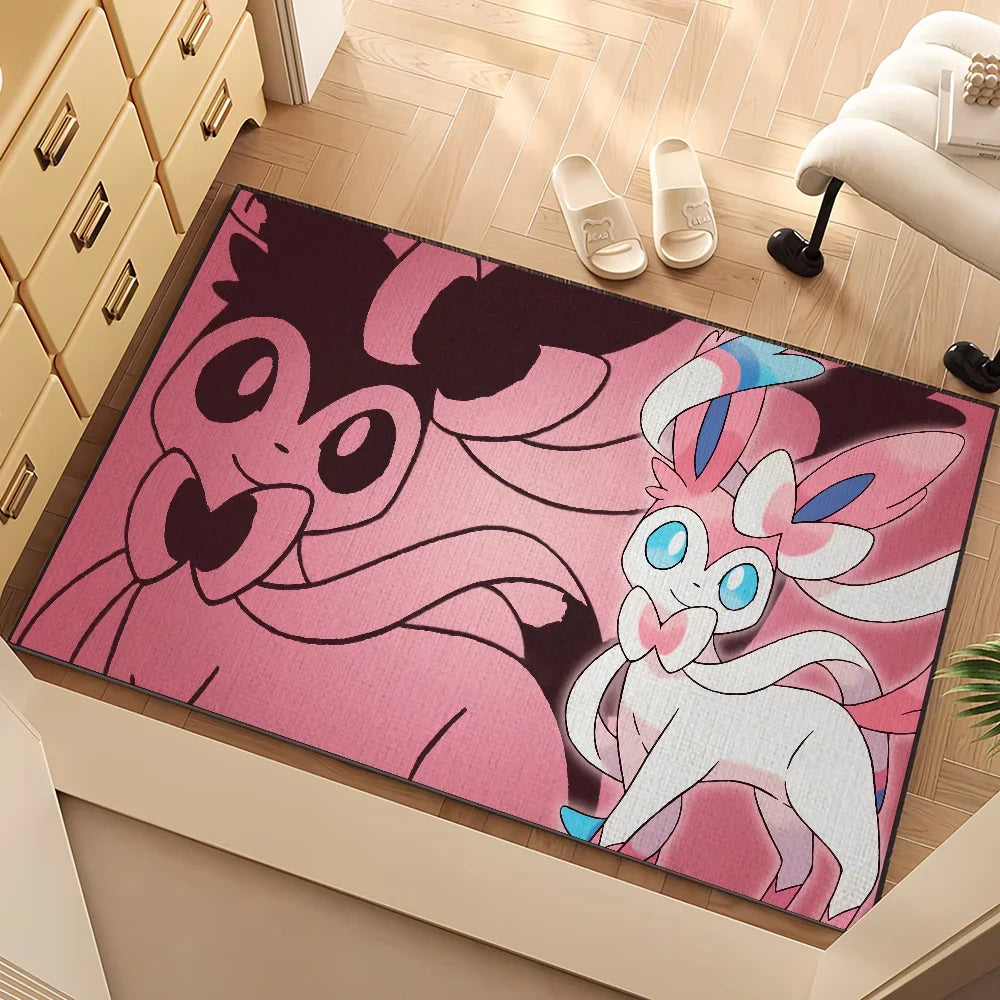 Cute Sylveon Door Mat – Cozy Bedroom, Bath, or Kitchen Rug | Non-Slip & Super Absorbent