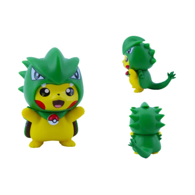 Pokemon Pikachu Cosplay Mini Figures | Cute Anime Sofa Doll Set with Sleeping Bag & Costumes – Fun Collectible Model Toy