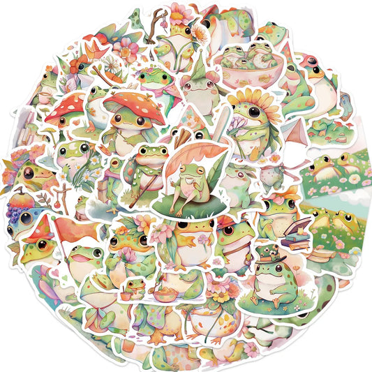 50pcs Kawaii Fat Frog Stickers | Waterproof Cute Vinyl Decals for Water Bottles, Laptops, Skateboards, and More