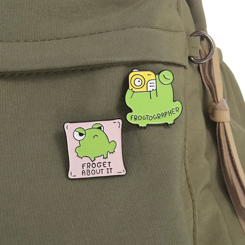 Kawaii Frog Enamel Pins | Cute Funny Frog Brooches for Backpacks, Jackets, and Accessories | Man I Love Frogs Gift