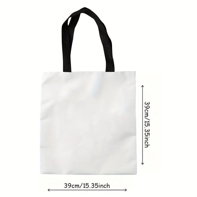 Floral Cat Canvas Tote Bag | Lightweight, Foldable Eco Bag for Groceries, School, and Everyday Use
