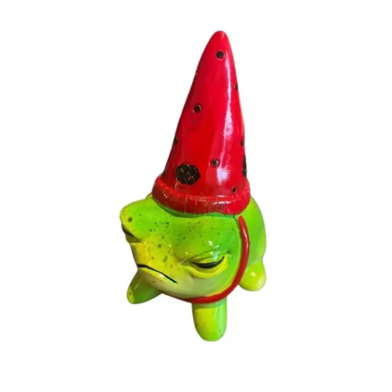 Magical Frog Garden Statues with Witch Hats – Hand-Painted Resin Outdoor Ornaments