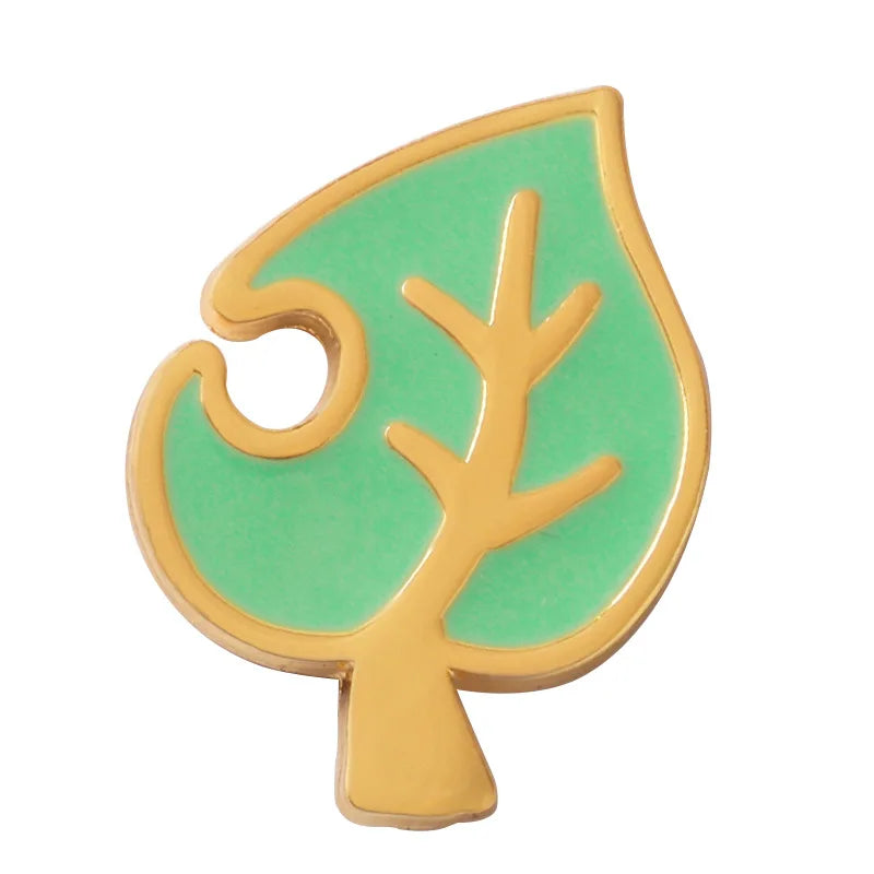 Animal Crossing Leaf Brooch Enamel Pin for Bags, Clothes & Gifts
