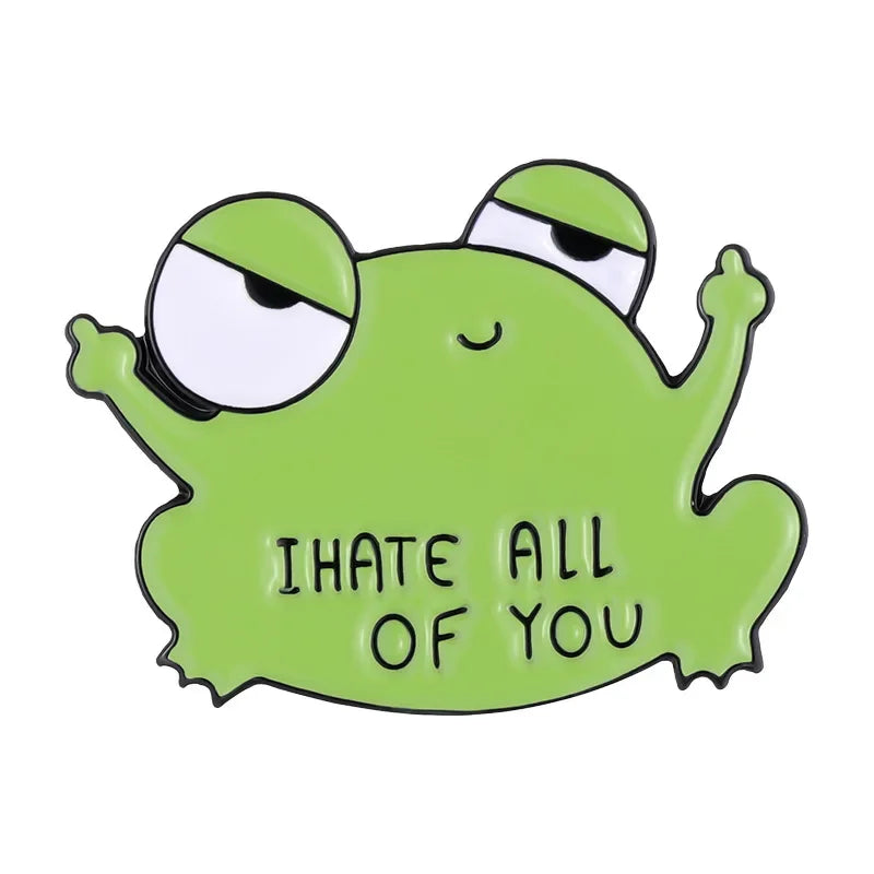 Kawaii Frog Enamel Pins | Cute Funny Frog Brooches for Backpacks, Jackets, and Accessories | Man I Love Frogs Gift