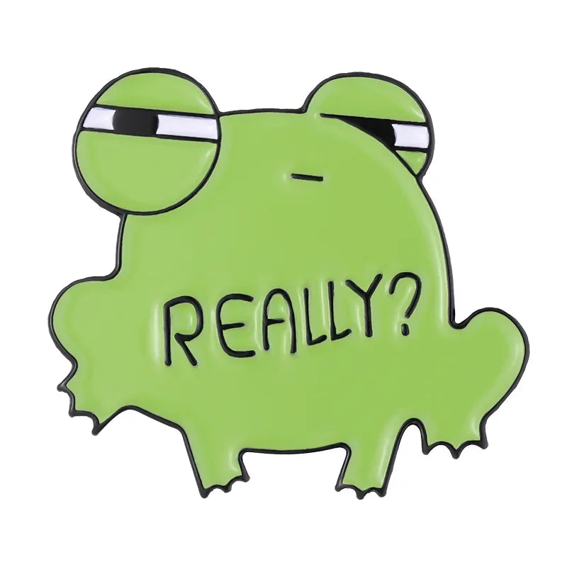 Kawaii Frog Enamel Pins | Cute Funny Frog Brooches for Backpacks, Jackets, and Accessories | Man I Love Frogs Gift
