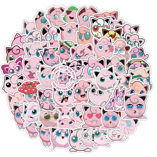 Jigglypuff Sticker Pack – 10/30/60pcs Waterproof Kawaii Pokemon Decals